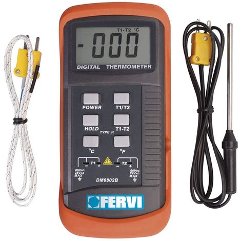 Misuratore temperatura termometro digitale portatile con sonda Fervi t063
