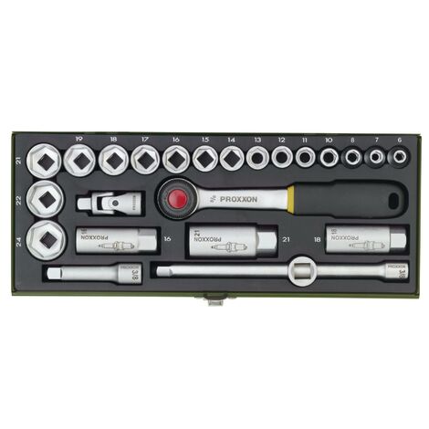 Serie chiavi a bussola con cricchetto da 3/8" 24 pz Proxxon 23110