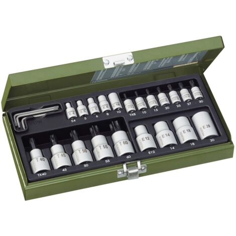Serie di bussole torx con attacco da 1/4" 1/2" 24 pz Proxxon 23102