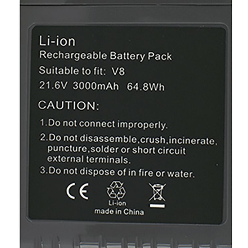 Batterie pour Dyson V8, Li-ion, 21.6V, 3000mAh, 64.8Wh