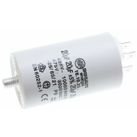CONDENSATEUR DE MARCHE COMPRESSEUR 20 UF-475V pour SECHE...