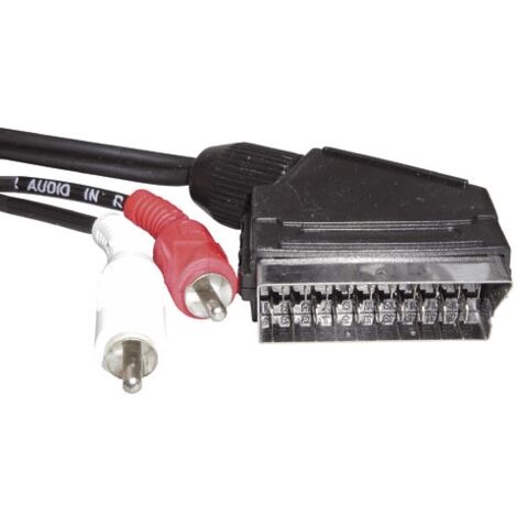 Câble Metronic Péritel Mâle / 3 RCA Mâle 1,5m - 420213 - Neuf Plaqué Or