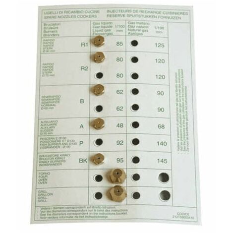 Sachet injecteurs gaz butane pour cuisinière Siltal – Compatible modèle CRU9050GA – 39615
