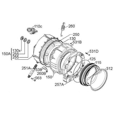CUVE KIT SERVICE SOUDE COMPLETE pour LAVE LINGE ARTHUR...