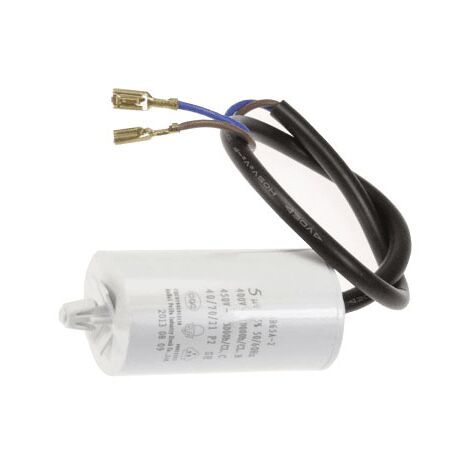 Condensateur 5 µF 450 V avec fils pour réfrigérateur – Compatible BEKO, WHIRLPOOL, BAUKNECHT – 4121072086