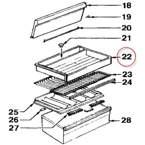 BAC A VIANDE REPERE 22 pour REFRIGERATEUR BRANDT - 41X2990