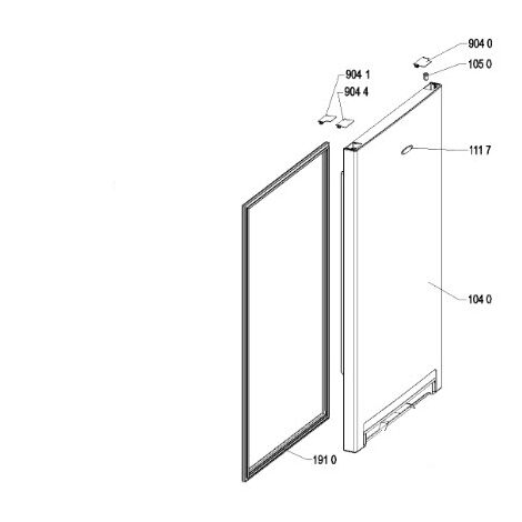 PORTE REFRIGERATEUR INOX/OX REP1040 pour REFRIGERATEUR... (1/3)