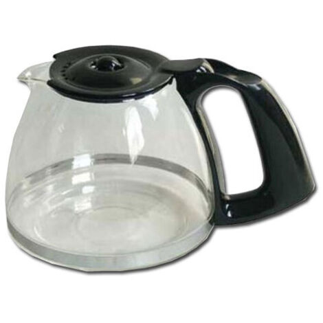 Verseuse en verre noire avec couvercle anti-goutte – Capacité 1,25L pour 15 petites tasses – Compatible Cafetières MOULINEX, SEB, SUBITO - FH900110