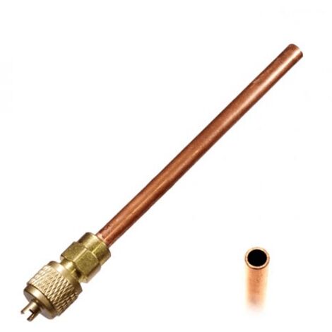 Tube de charge avec vanne Schrader (00065644, C00043021) Réfrigérateur, congélateur 2I MARCHI, ARISTON HOTPOINT, ASPES, BAUKNECHT, BLAUPUNKT, BOSCH, BRANDT, CONSTRUCTA, CREDA, DE DIETRICH, FAGOR, FAR, (1/3)