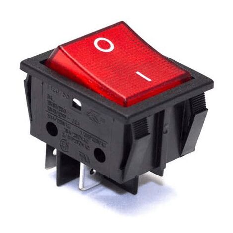 INTERRUPTEUR BIPOLAIRE ROUGE LUMINEUX pour LAVE LINGE -...