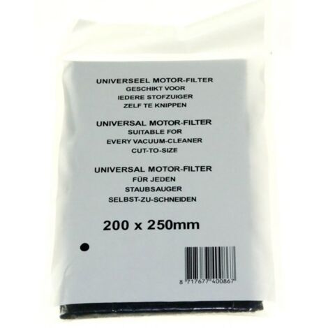 FILTRE MOTEUR UNIVERSEL 200 X 250 MM POUR PIECES ASPIRATEUR NETTOYEUR PETIT ELECTROMENAGER - 340929 (1/2)