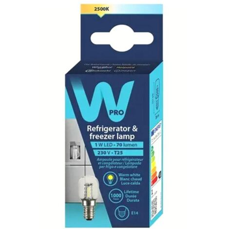 LAMPE LED RÉFRIGÉRATEUR E14 1.6W 6500K 240V POUR REFRIGERATEUR WHIRLPOOL - C00863217 (1/3)