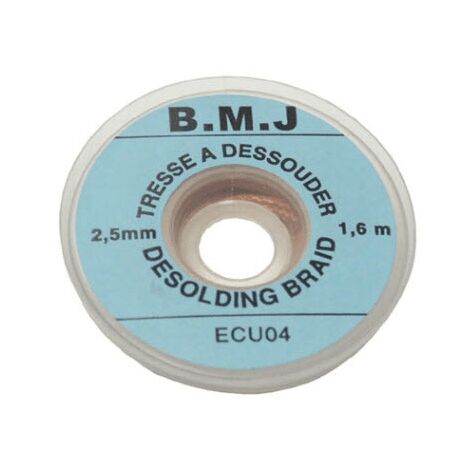 TRESSE CUIVRE A DESOUDER 2.5 MM 1.6 M pour OUTILLAGES - 12169