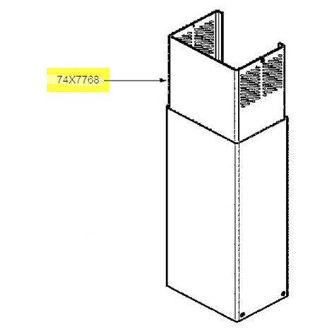 Cheminee partie superieure pour hotte – Installation simple – Compatible avec modèles Brandt et De Dietrich – 74X7768