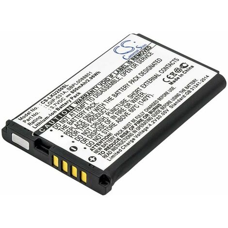 BATTERIE RECHARGEABLE LITHIUM LGIP-531A POUR PIECES ACCESSOIRES TELEPHONIE - EAC61700201 (1/2)