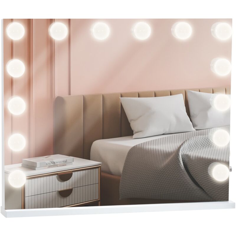 RELAX4LIFE Specchio Trucco con 18 Luci a Led, Specchio con Illuminazione,  Controllo Touch, 4 Luminosità Regolabili, 3 Colori di Luci Disponibile