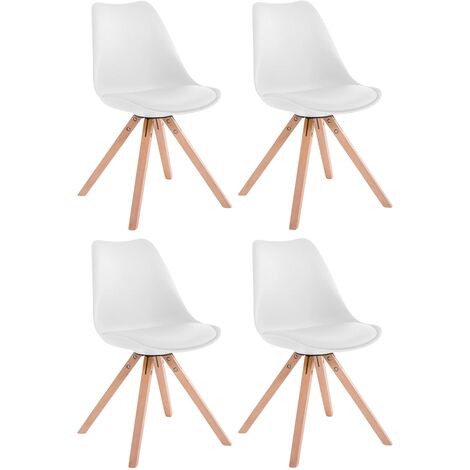 Set di 4 sedie Toulouse in similpelle Square bianco natura (1/5)
