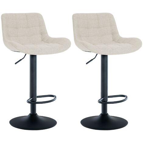 Set di 2 sgabelli da bar Tover crema Tessuto