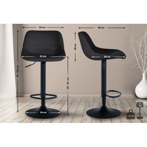 Sgabello Loft nero Velluto (1/5)