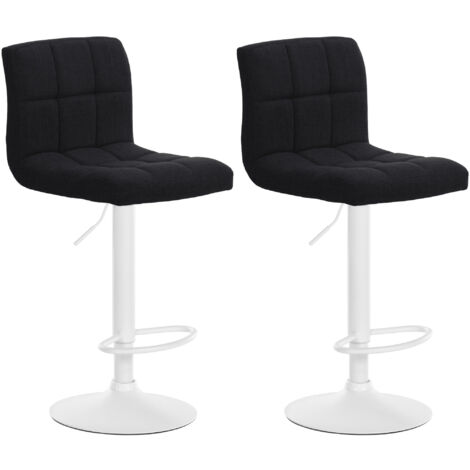 Set di 2 sgabelli da bar in tessuto Milet Metallo nero opaco crema | 324413