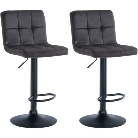 Idmarket - Set di 4 sgabelli da bar in velluto nero mady Idmarket - Set di 4 sgabelli da bar in velluto nero mady