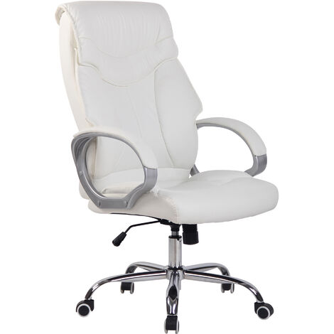 Poltrona da ufficio Torro in similpelle bianco
