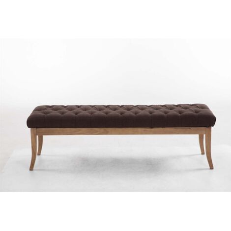 Panca design RAMSES in legno chiaro antico tessuto marrone 150 cm