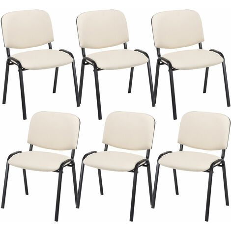 Set 6 sedie Conferenza Ken in Similpelle crema (1/3)