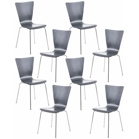 Set 8x Sedie Impilabili Aaron grigio (1/5)