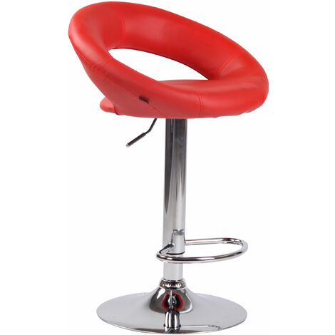 Sgabello Cucina Olinda In Similpelle rosso cromo