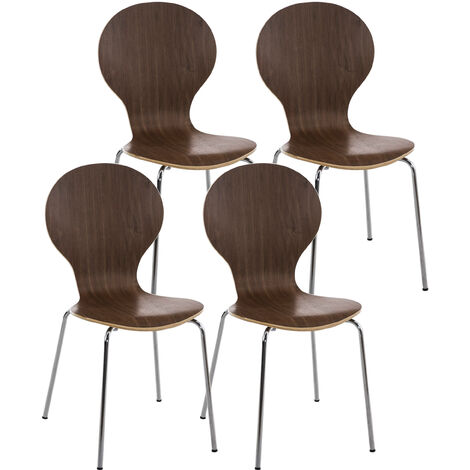 Set 4 Sedie Impilabili Diego in Legno Robusto Noce (1/5)