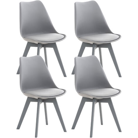 Set 4 Sedie Pranzo Linares Grigio/grigio Plastica