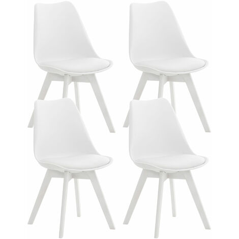 Set 4 Sedie Pranzo Linares bianco/bianco Plastica