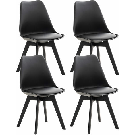 Set 4 Sedie Pranzo Linares nero/nero Plastica (1/5)