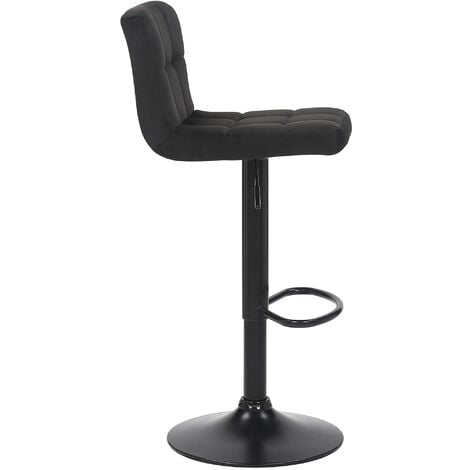 Sgabello imbottito bar Feni in velluto nero