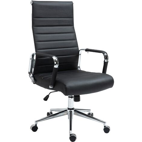 Sedia da ufficio Kolumbus in vera pelle nero