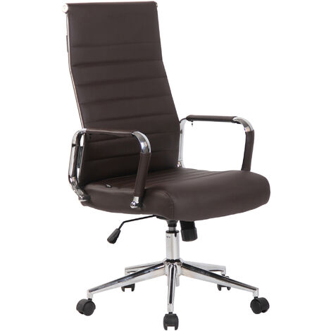 Sedia ufficio Kolumbus in similpelle marrone (1/4)