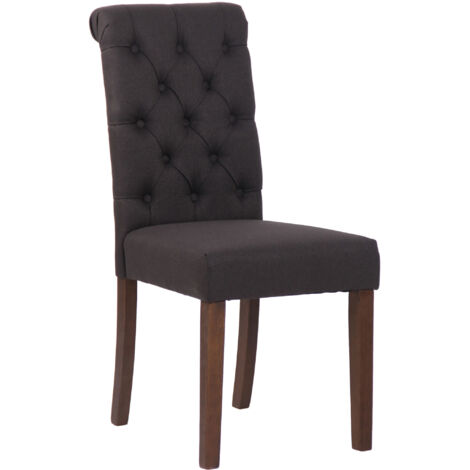 Sedia da cucina Lisburn design Chesterfield nero Tessuto