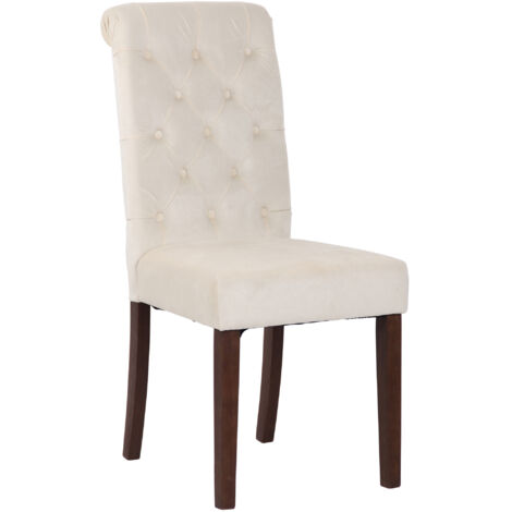 Sedia da cucina Lisburn design Chesterfield crema Velluto