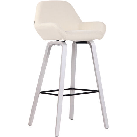 Sgabello bar Newnan in tessuto crema bianco (quercia) (1/3)
