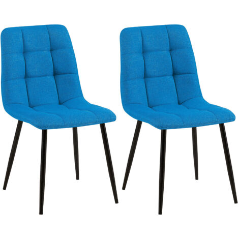 Set di 2 sedie da pranzo Tilde Turchese Tessuto (1/5)