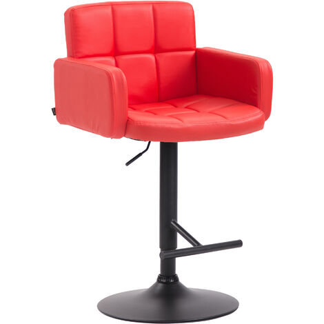 Sgabello Los Angeles in similpelle rosso nero (1/3)