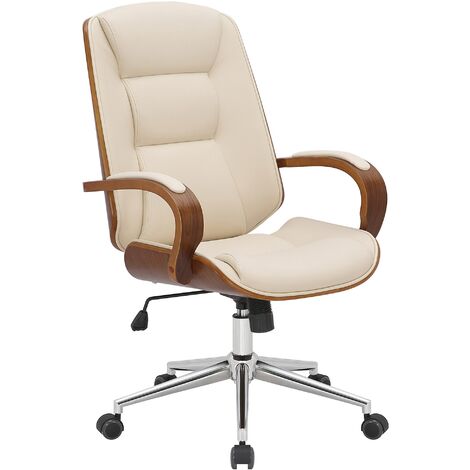 Sedia Ufficio Melilla In Legno e similpelle Noce/marrone | Leroy Merlin