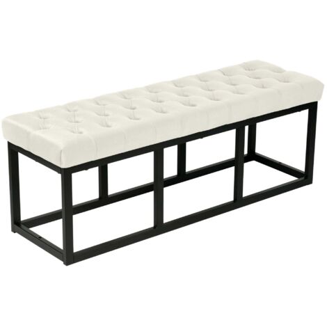 Panca Polson velluto nero crema 120 cm