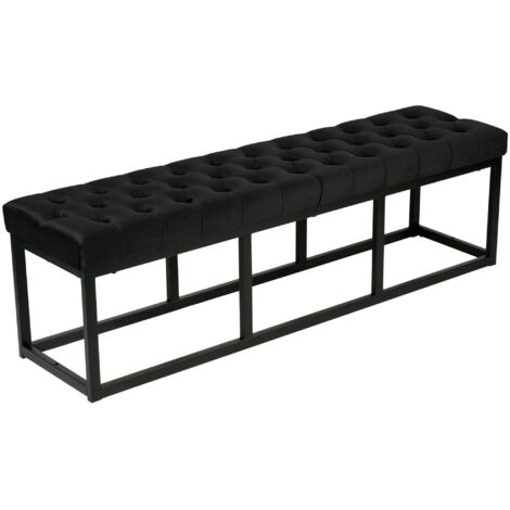 Panca Polson velluto nero nero 150 cm
