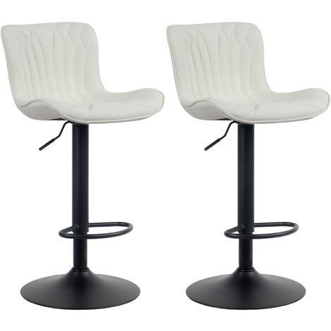 Set di 2 sgabelli da bar Linus crema Tessuto (1/4)