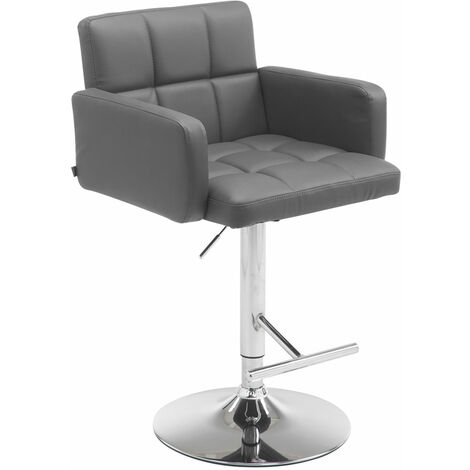 Sgabello Los Angeles in similpelle grigio cromo (1/3)