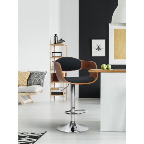 Sgabello Kingston in Similpelle Noce/nero