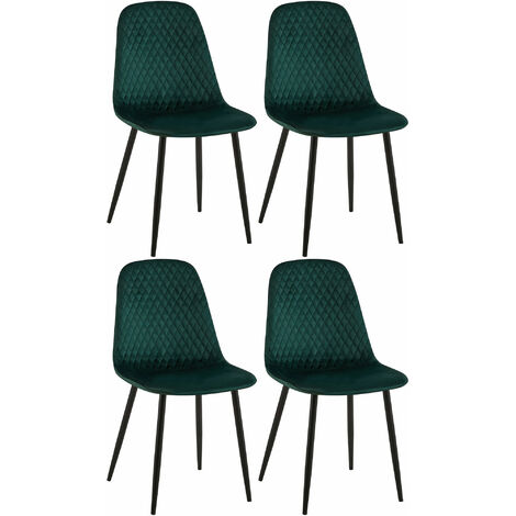 Set di 4 sedie Giverny verde Velluto