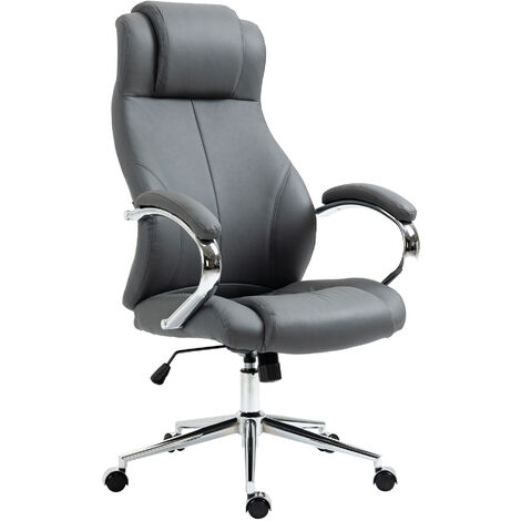 Sedia da ufficio in vera pelle Salford grigio